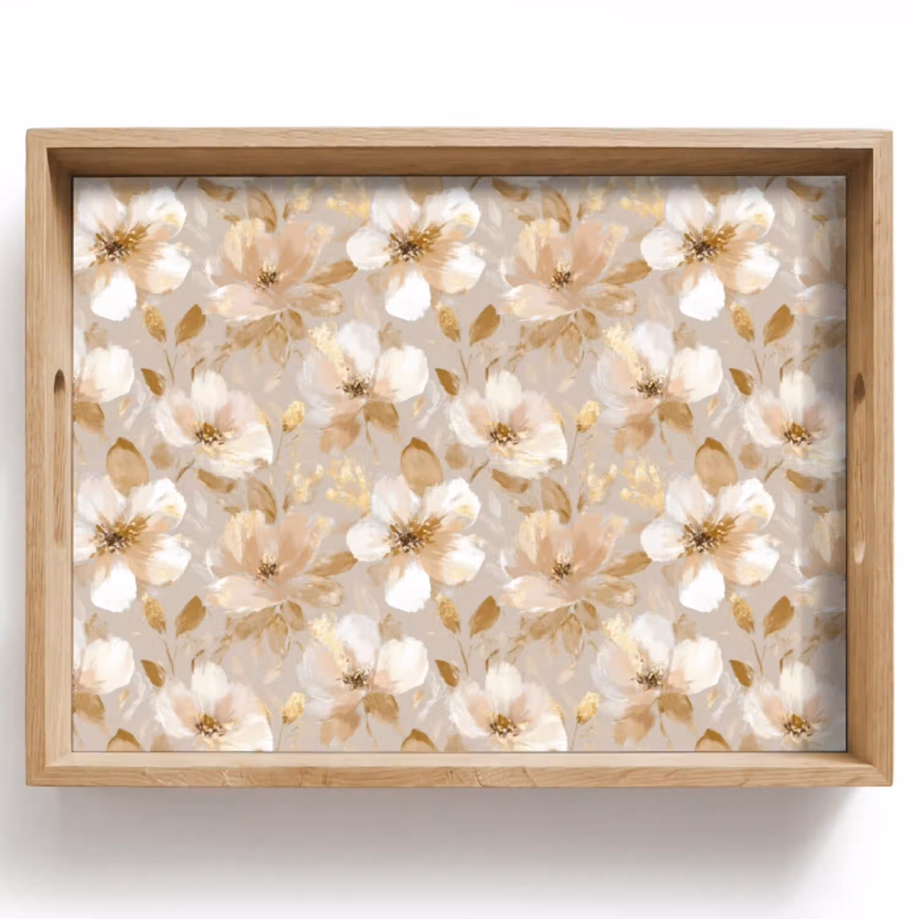 Bloemen - artistiek - Goud Dienblad Rechthoek middel 911 -z3d_shopping
