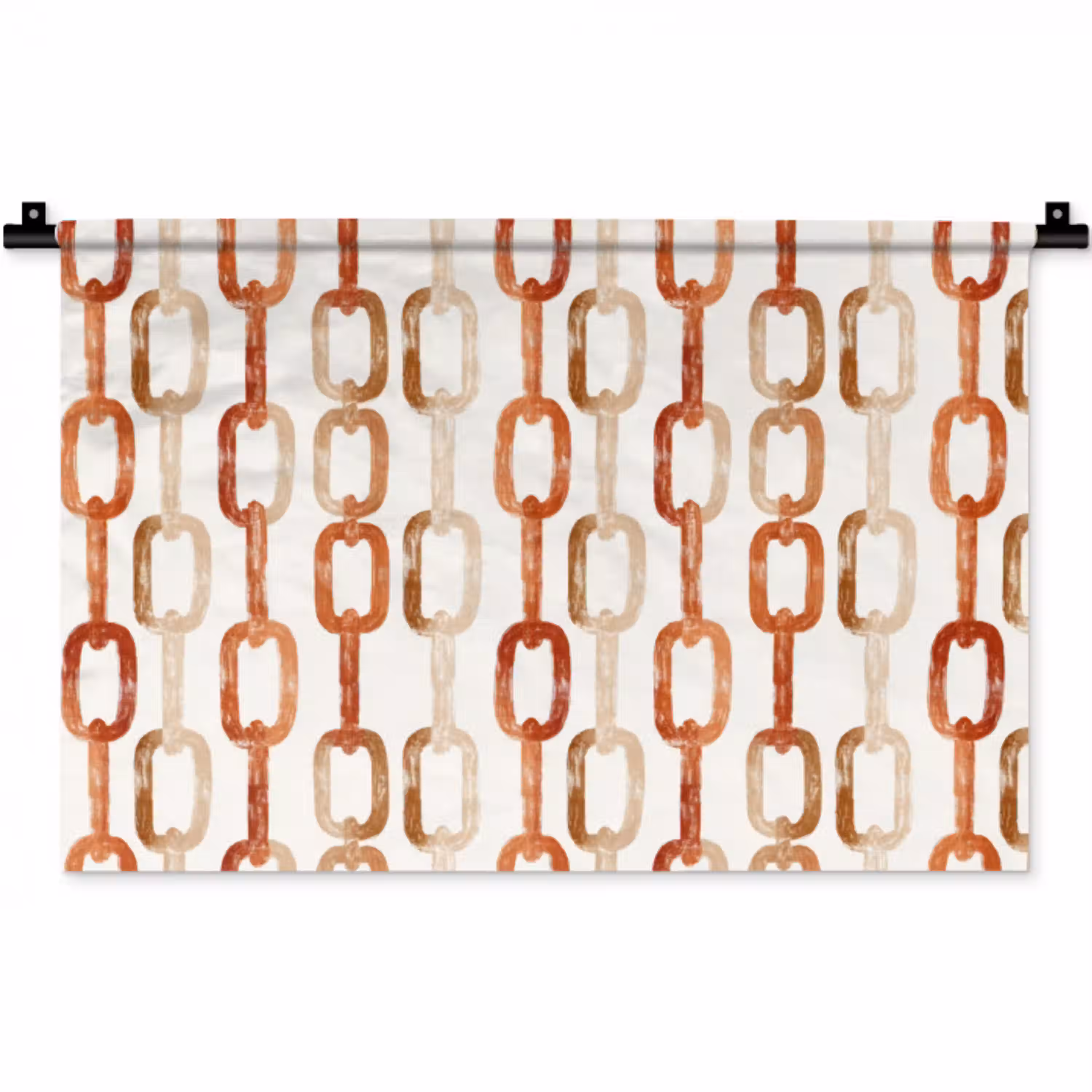 Schakels - Patroon - Aquarel - Terracotta Wandkleed katoen klein 269 -zz3d