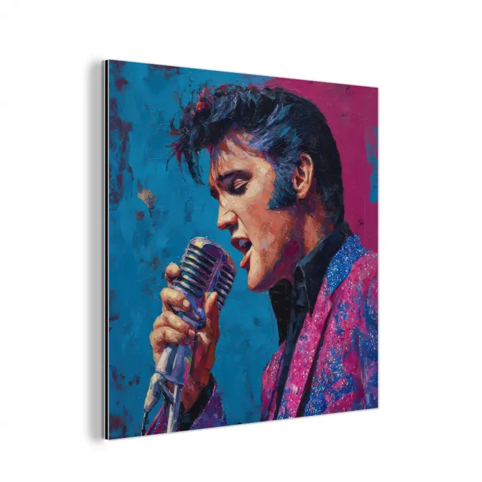Zingende man - Glitterjas - Microfoon aluminium wit klein -3d