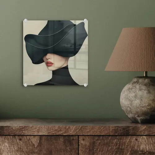 Vrouw - Groen - Hoed plexiglas 5mm klein -sfeer3