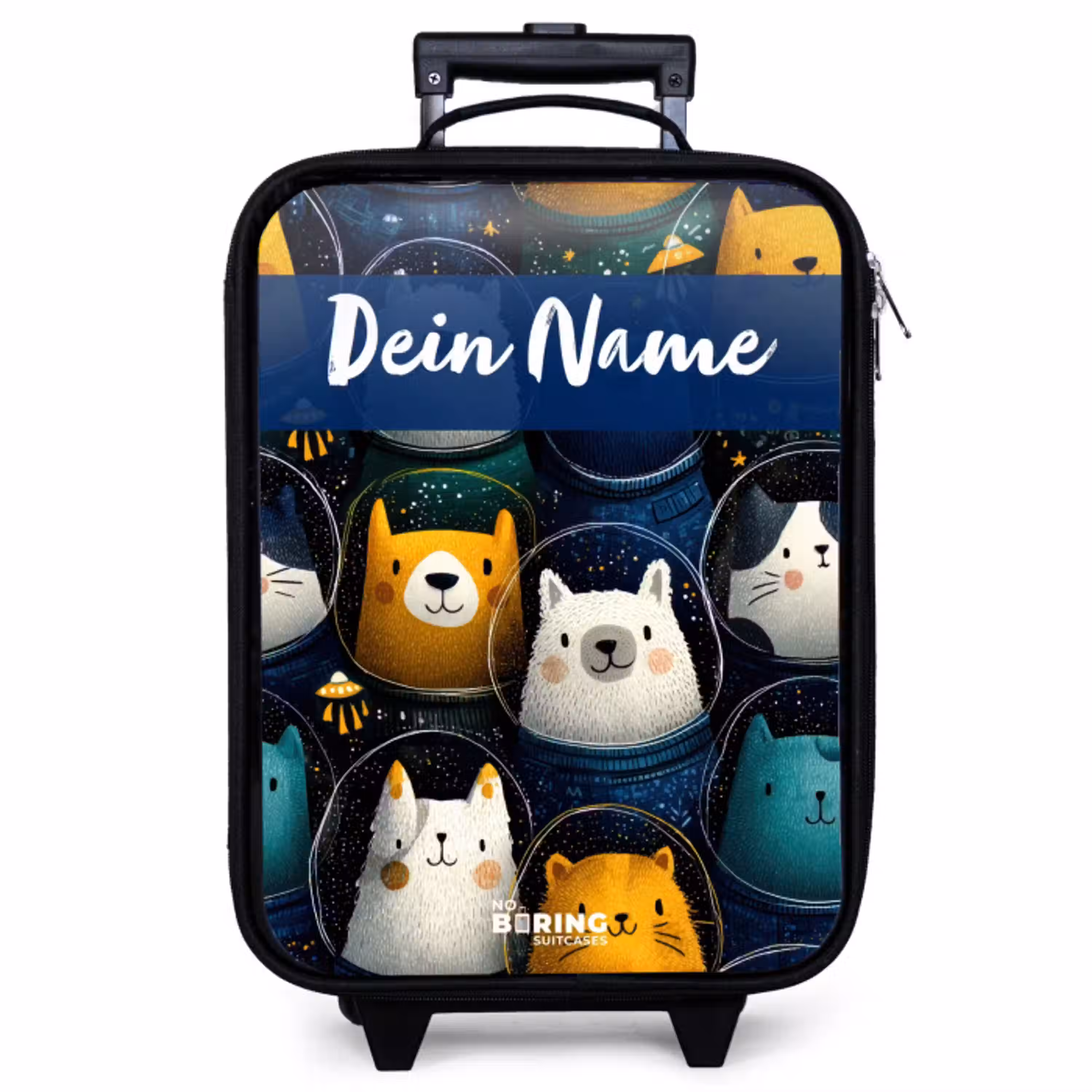 Dieren - Sterren - Planeten - Astronaut Kinderkoffer - Zwart klein -zzz_website3d