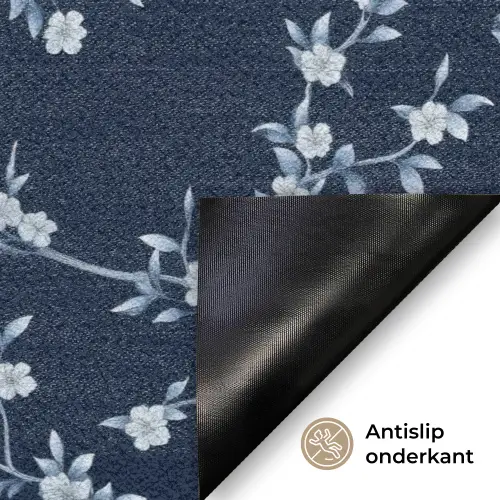 Grafisch - Bloesemtak - Blauw Deurmat klein 898 -antislip_NL