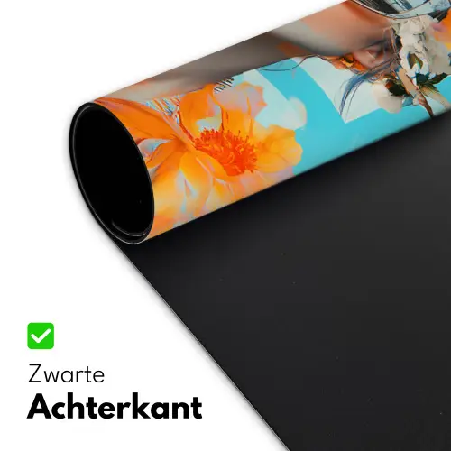 Bloemen - Vrouw - Zonnebril - Blauw Muismat XXL klein -sfeer2