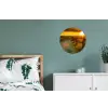 Zon - Strand - Duin - Horizon - Gras - Pad - Oranje Wandcirkel aluminium klein -slaapkamer