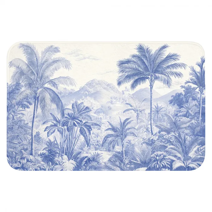 Tropisch - Jungle - Blauw WCmat klein -3d