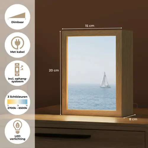 Horizon - Zeilboot - Zee Light Box met kabel (Tafellamp) klein -USP_NL
