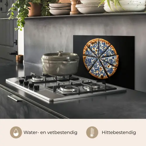 Pizza - Eten - Delftsblauw keuken achterwand spatscherm klein -usp_NL