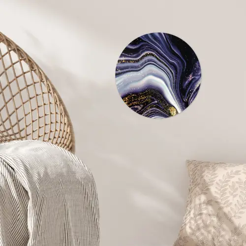 Marmer - Paars - Luxe - Marmerlook - Glitter Wandcirkel behangsticker klein -sfeer4