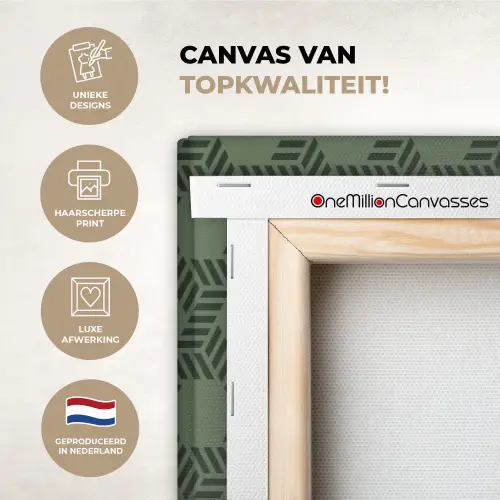 Patroon - Groen - Geometrisch canvas 2cm xxl 828 -sfeer2