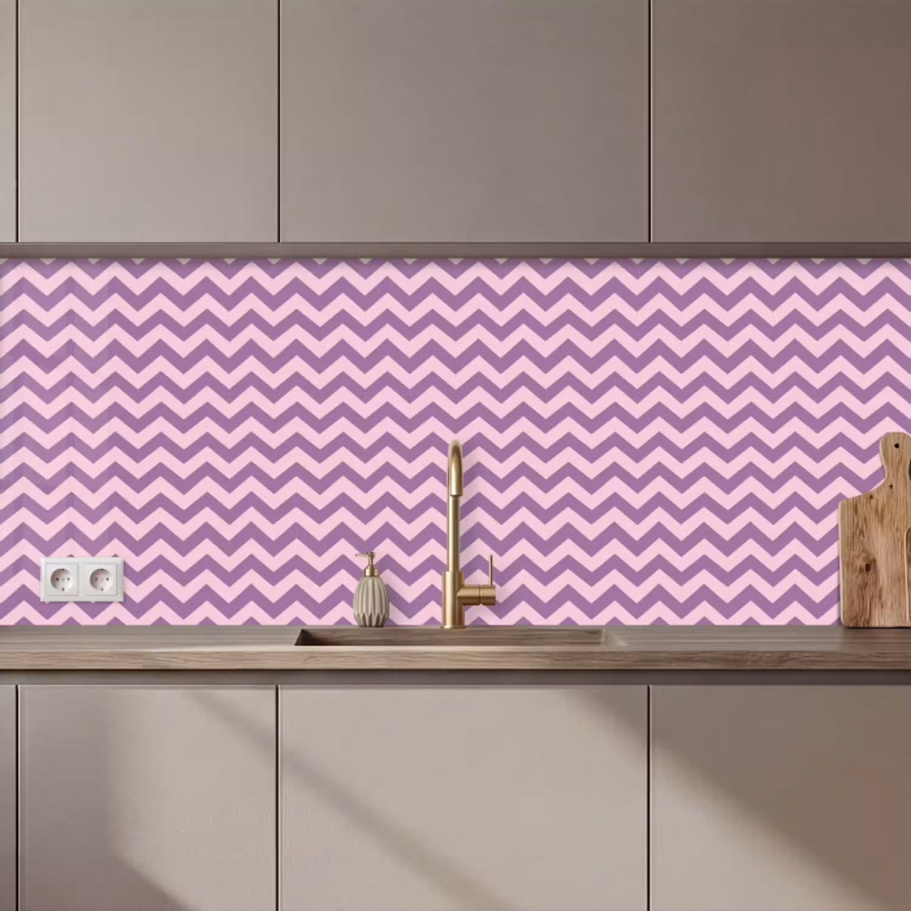Paars - Roze - Geometrisch - Chevron - Zigzag - Patroon keuken achterwand 2 middel 871 zz_3dshopping