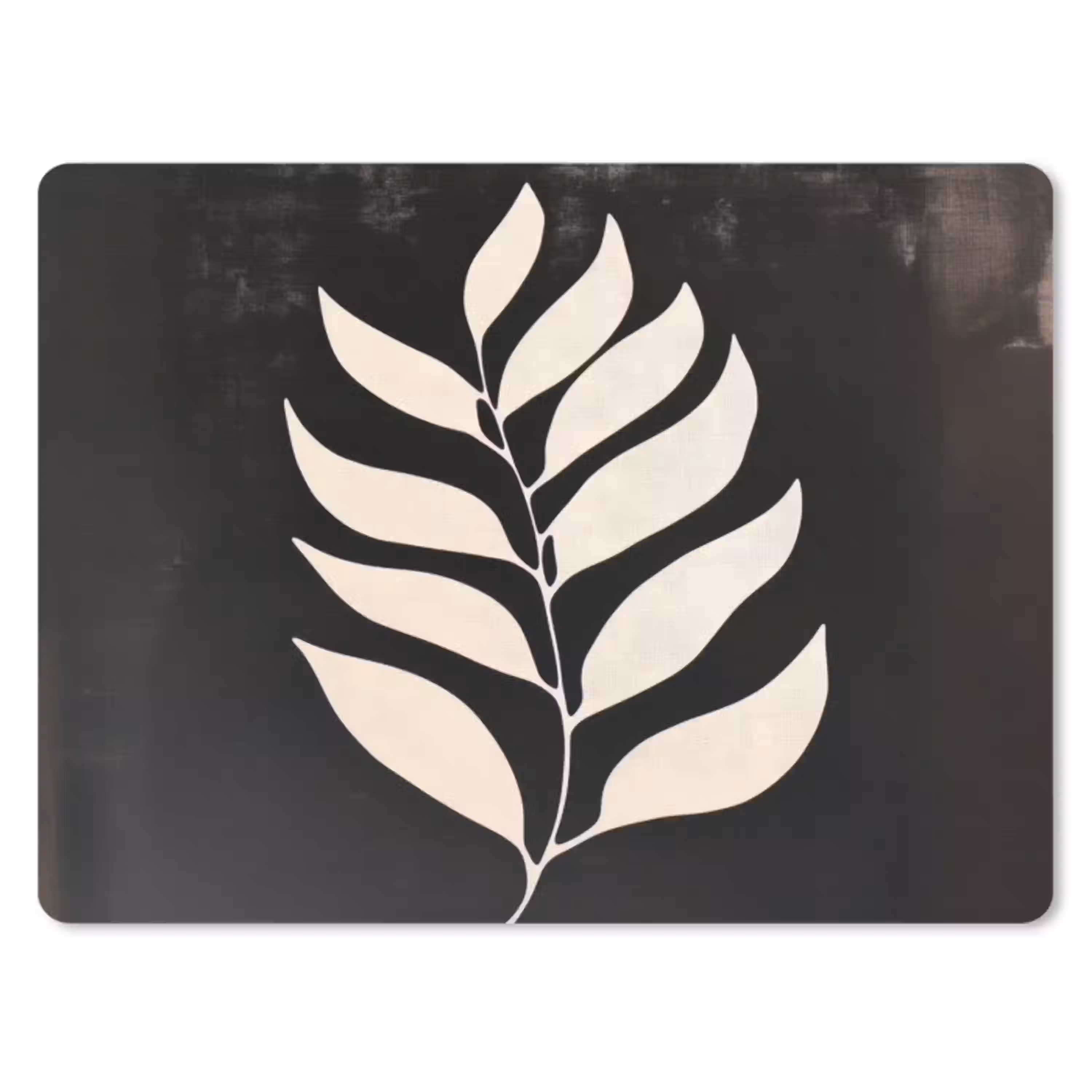 Blad - Wit - Minimalistisch muismat rubber klein -3d