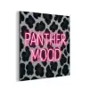 Panterprint - Zwart - Neonletters - Roze aluminium wit klein -3d
