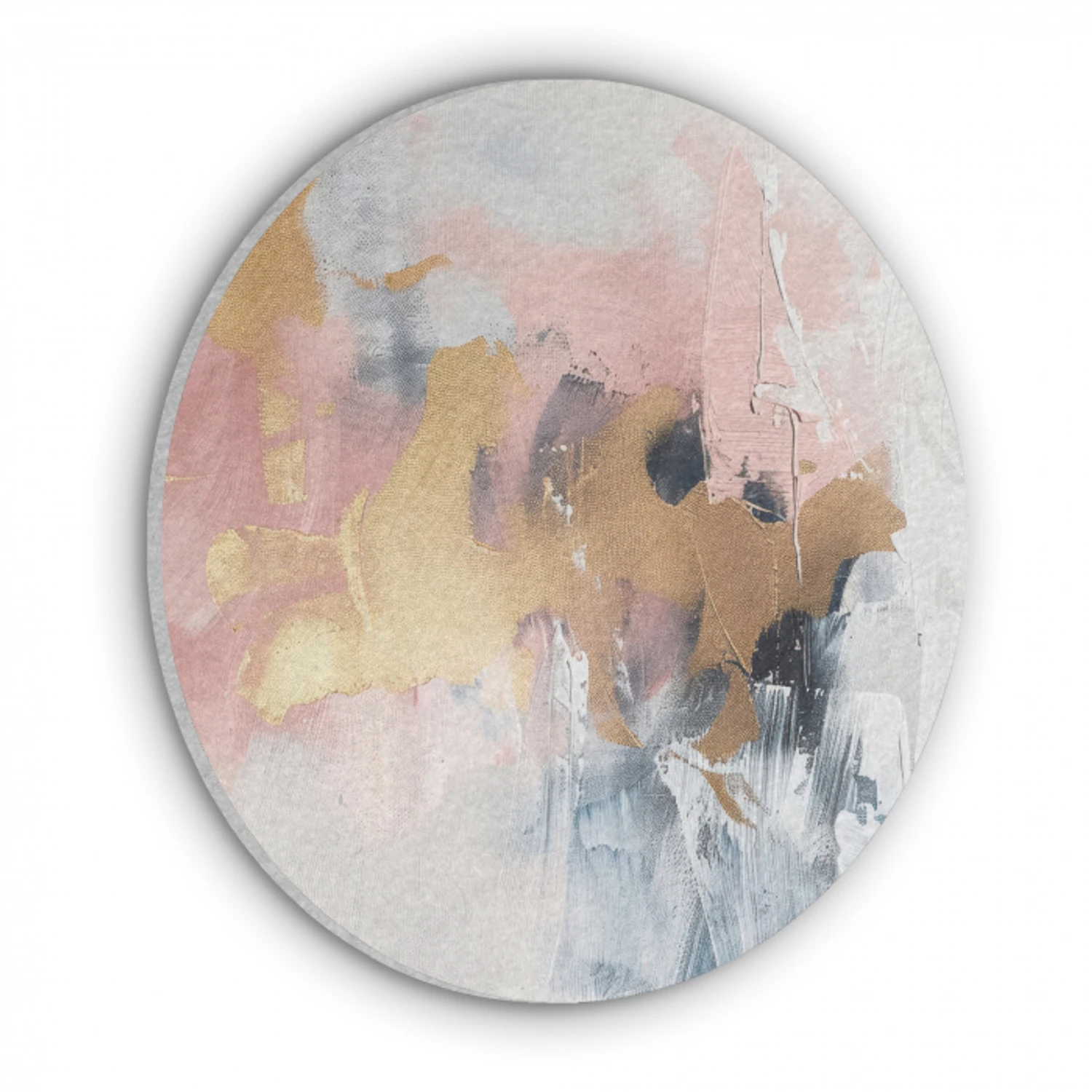 Abstract - Pastel kleuren - Goud - Modern - Aesthetic Akoestische PET Vilt - Rond klein -3d