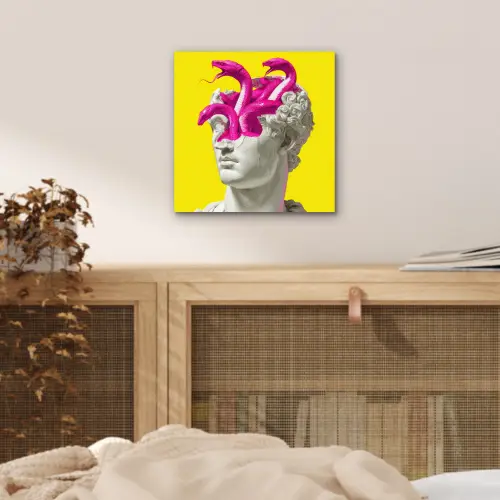 Buste - Slangen - Geel aluminium wit klein -sfeer3