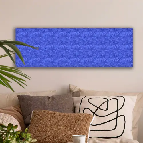 Blauw - Patroon - Heuvels - Bloemen canvas 2cm klein 828 -sfeer1