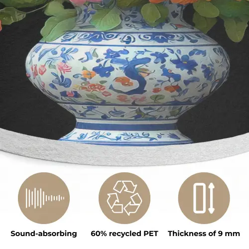 Vaas - Boeket - Bloemen - Kleur Akoestische PET Vilt - Rond klein -closeup_NL