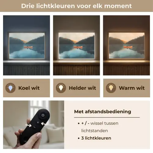 Bossen - Meer - Kano - Oranje Light Box met batterij (Wandlamp) middel -USP_lichtkleurNL