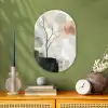 Wabi sabi - Beige - Plant Wandcirkel Ovaal Forex klein -sfeer2