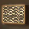 Schubben - Structuur - Goud Light Box met batterij (Wandlamp) middel 907 -z3d_website