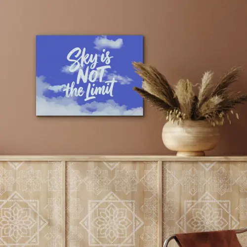 Sky is not the limit - Blauwe lucht - Wolken PET vilt klein -sfeer4