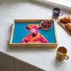 Koe - Bloemenkrans - Oorhangers - Kimono Dienblad Rechthoek middel -sfeer2