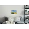 Landschap - Strobalen - Bergen - Wolken Muursticker klein -slaapkamer