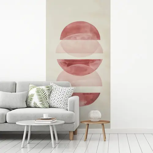 Minimalistisch - Cirkels - Roze fotobehang vinyl groot -woonkamer