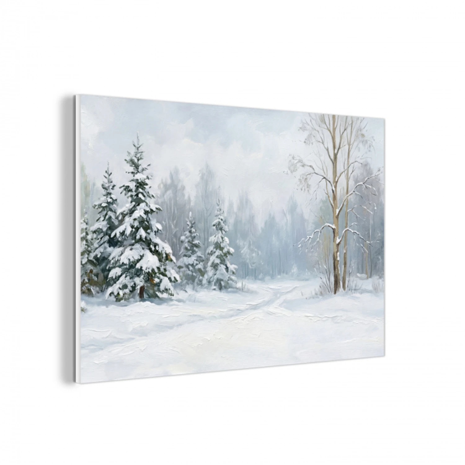 Bospad - Dennen - Sneeuw - Winter - Rustgevend forex 5mm xxl -3d