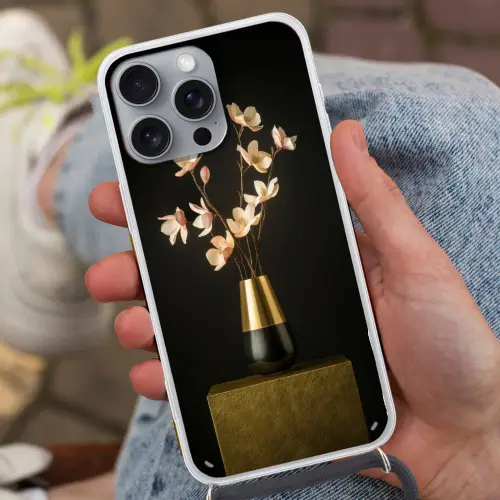 Sierlijk - Boeket - Goud - Vaas Hoesje iPhone 16 Pro Max met koord klein -sfeer3