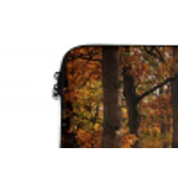 Bospad - Herfstbos - Bladeren - Oranje - Nostalgisch laptophoes neopreen klein -detail
