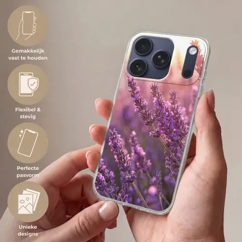 Lavendel - Paars - Zonlicht Telefoonhoesje iPhone 17 Pro klein -sfeer3_NL