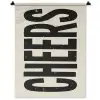 Cheers - Japandi - Zwart - Letters Wandkleed katoen klein -zz3d
