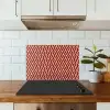 Rood - Beige - Patroon - Lijnen keuken achterwand spatscherm klein 900 -sfeer2