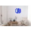 Ciao - Hoofdletters - Blauw - Minimalistisch Wandcirkel aluminium klein -woonkamer