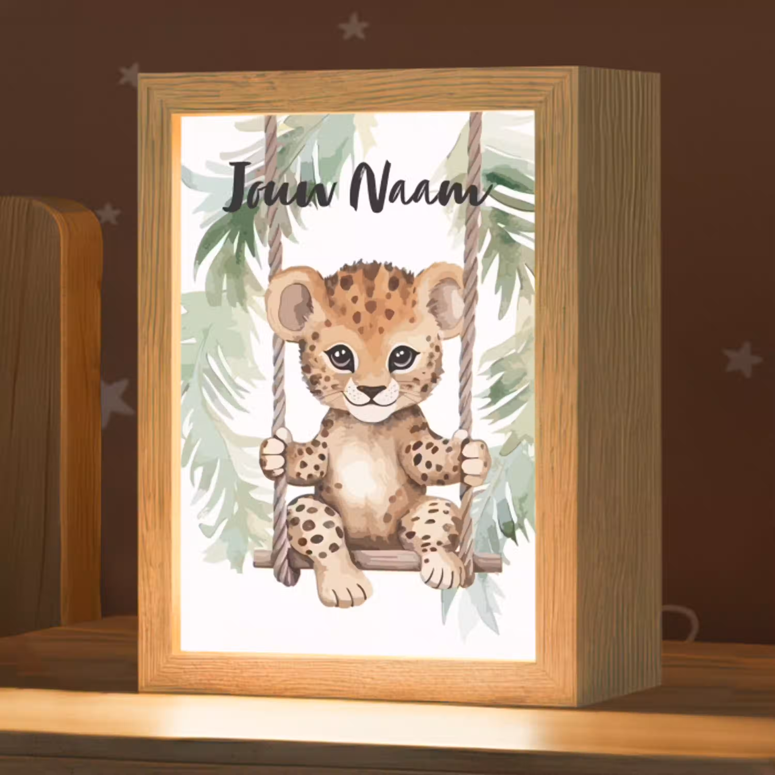 Luipaard - Dier - Kinderen - Jungle Light Box met kabel (Kinderlampje) klein -zzz_3d_website
