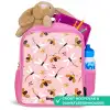 Lieveheersbeestjes en libellen op roze achtergrond Kinderrugzak - Roze middel -inhoud_NL