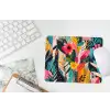 Schilderij - Abstract - Bloemen - Roze muismat rubber klein -witbureau