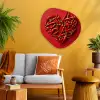 Pepers - Rood - Hart Wandcirkel Organisch Aluminium middel -sfeer4