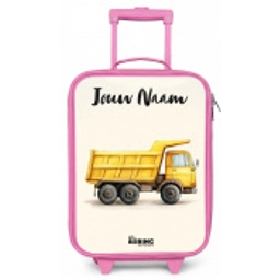 Kiepwagen - Getekend - Geel Kinderkoffer - Roze klein -zz3dotto