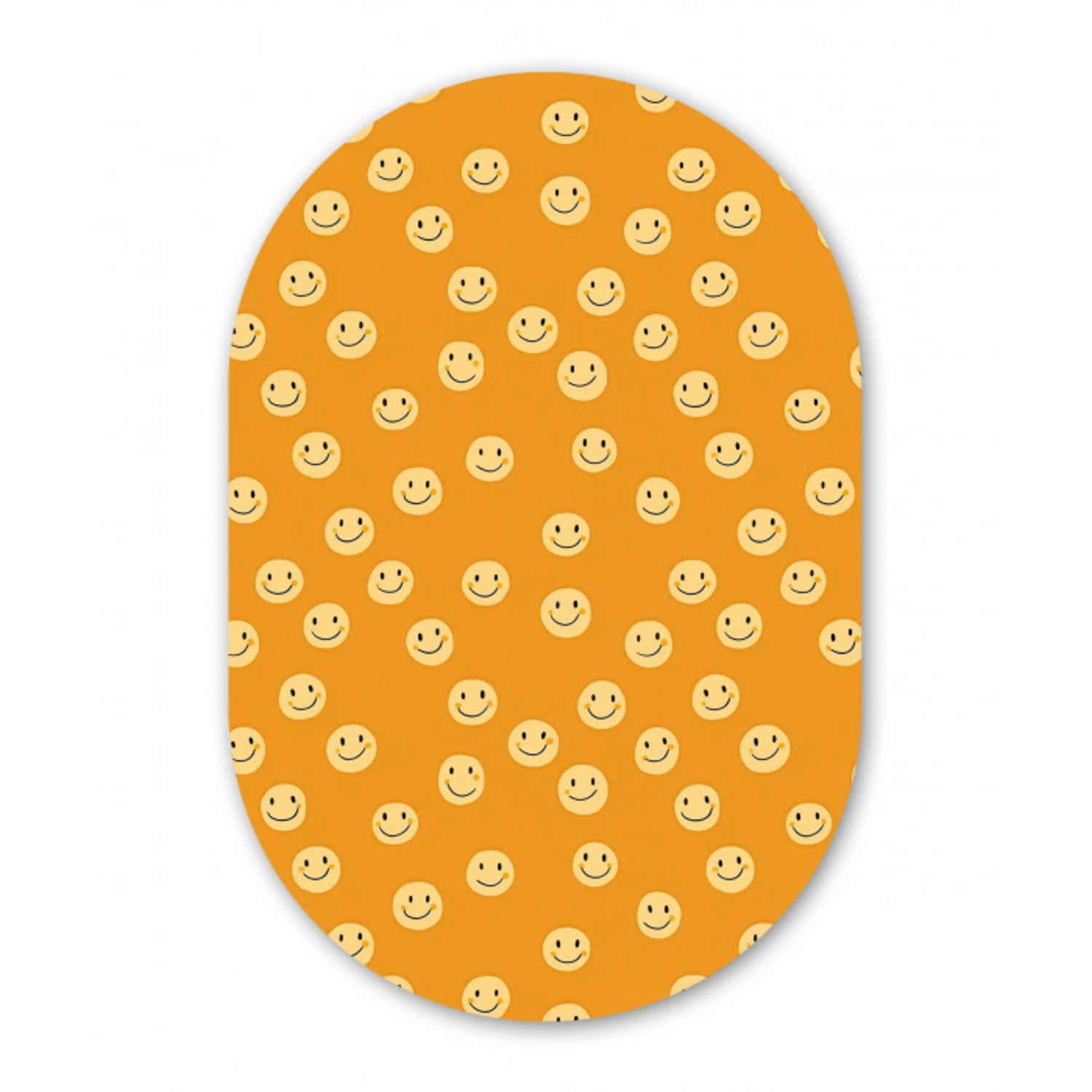 Smileys - Retro - Heel Wandcirkel Ovaal Forex klein 630 -3d