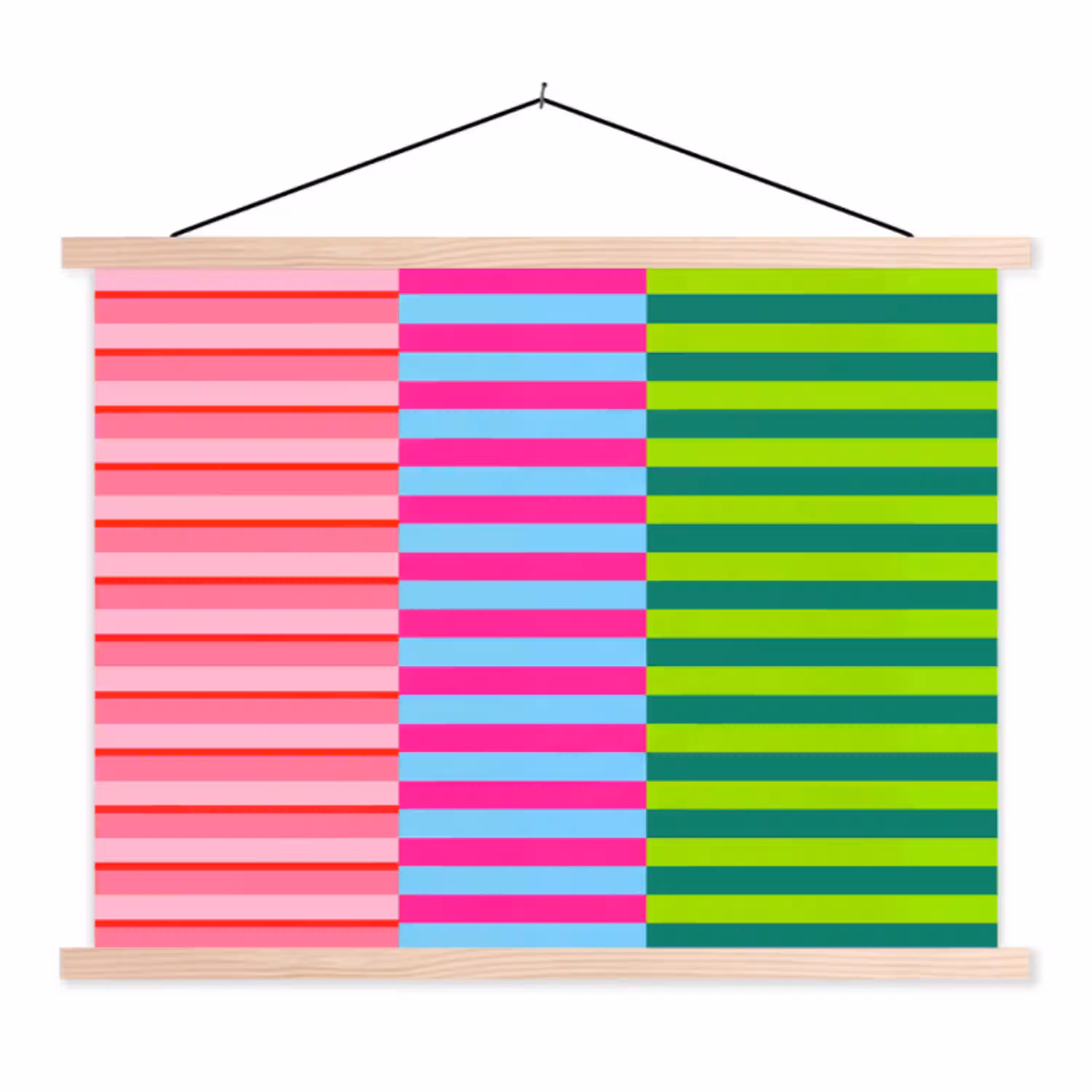 Patroon - Strepen - Modern - Abstract - Kleurrijk textielposter latten blank klein -3d