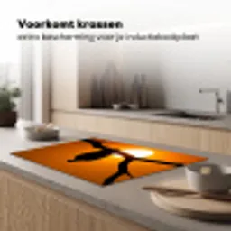 Gier - Tak - Zon - Oranje Inductie beschermer vinyl 3mm klein -sfeer1