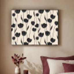 Tulpen - Patroon - Zwart Textielframe zwart klein 947 -sfeer1