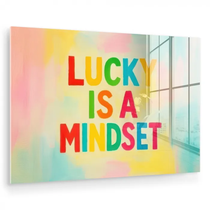 Quote - Lucky - Regenboogkleuren plexiglas 5mm klein -zzzproduct_nieuw