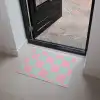 Schaakbord patroon - Groen - Roze - Blokjes Deurmat klein -sfeer5