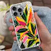 Tropisch - Bladeren - Zwart - wit Hoesje iPhone 16 Pro Max met koord klein -sfeer3