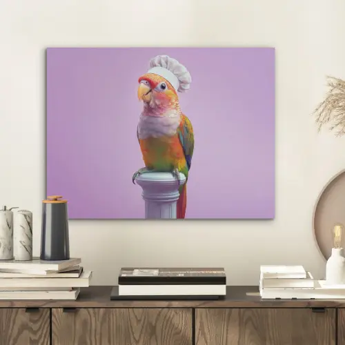 Papegaai - Koksmuts - Pilaar - Vogel PET vilt klein -sfeer1