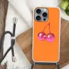 Discoballen - Kers - Spiegels - Roze Hoesje iPhone 16 Pro Max met koord klein -sfeer4