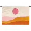 Zon - Heuvels - Abstract - Roze Wandkleed katoen klein -zz3d