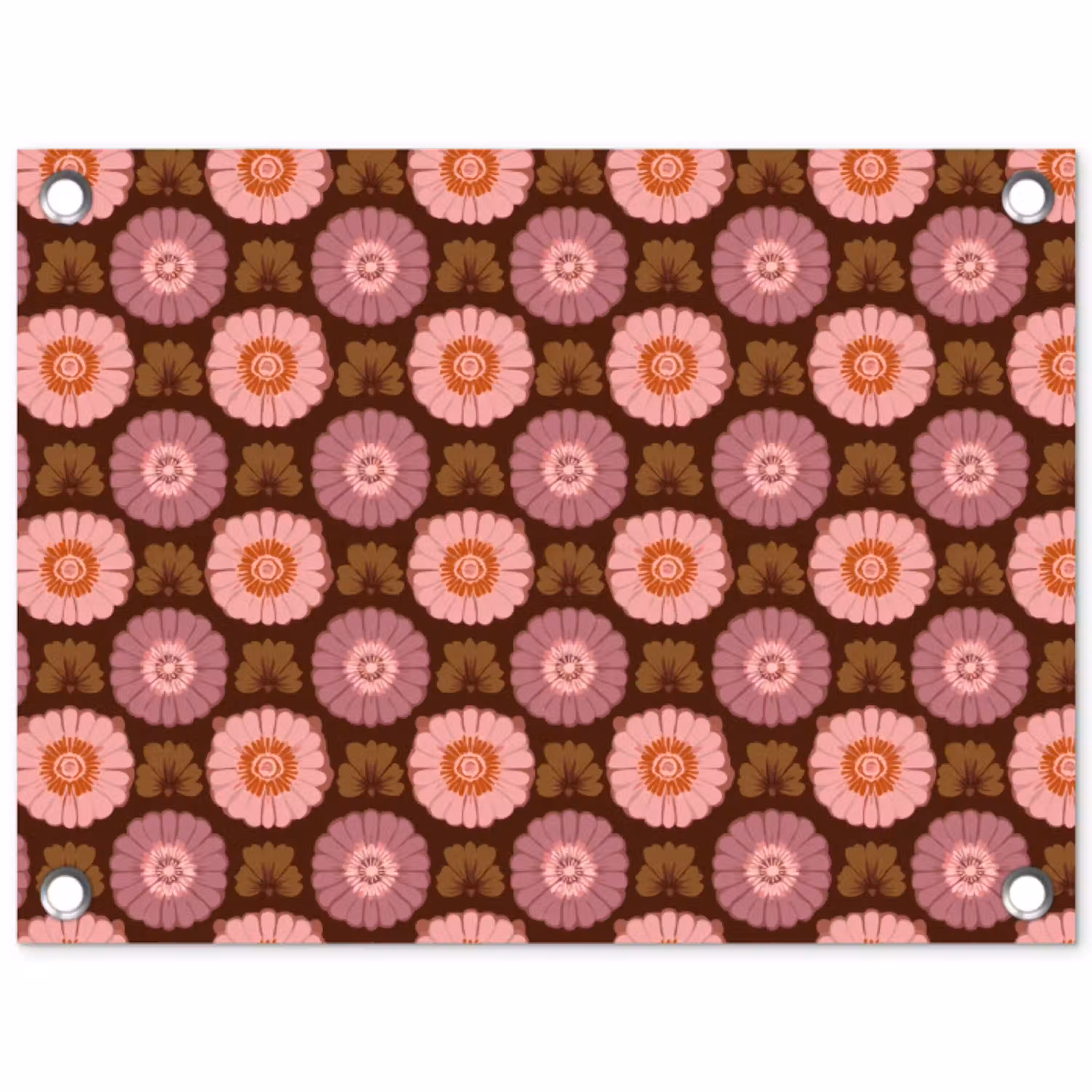 Retro - Madelief - Roze tuinposter los doek klein 239 -3d